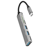 Maxbell 5 in 1 USB 3.0 Type C Adapter Hub SD TF Card Reader Professional Durable Grey