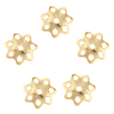 Maxbell 5pcs 8mm Dia Flower Cap 925 Sterling for Earring Bracelet End Cap Yellow