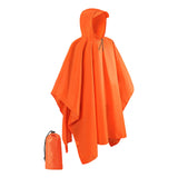Maxbell Hooded Rain Poncho Portable Rainwear Jacket for Backpacking Orange