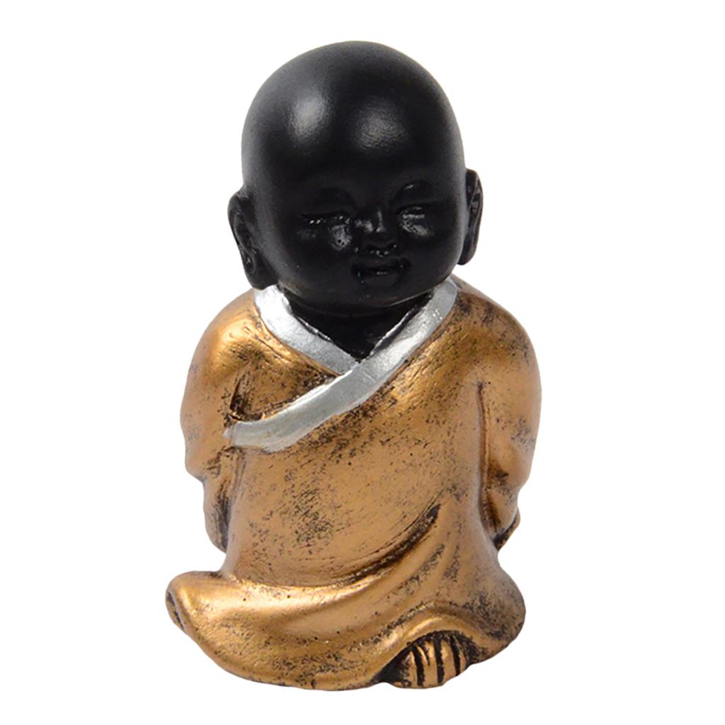 Maxbell Resin Buddha Statue Monk Figurine Tea pet  Ornaments  Style02
