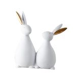 Maxbell Rabbit Statue Bunny Figurine Resin Animal Sculpture for Home Decoration