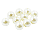 Maxbell Round Plastic Pearl Spacer Loose Beads for DIY Craft Beige 10 Pieces 20mm