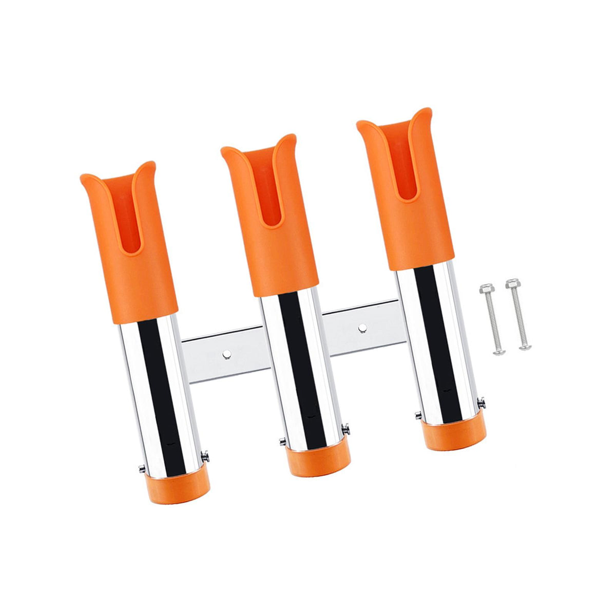 Maxbell 3 Line Fishing Rod Holder Pole Rest Fishing Pole Rack for Boats Garage Yacht Orange
