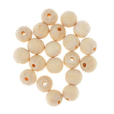 Maxbell 20 Pieces Round Wood Beads Loose Spacer Beads for Jewelry Crafting 14mm