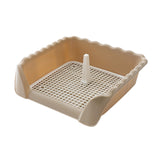 Maxbell Dog Potty Tray Small Dog Urinal Pee Training Tray with Protection Wall Brown