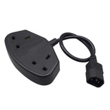 Maxbell Universal IEC320-C14 to 2x UK Power Extension Cable 30cm Splitter Computer