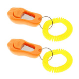Maxbell 2Pcs Big Button Dog Cat Training Clicker, Clickers with Wrist Bands Orange