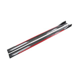 Maxbell Car Side Skirts Extension Easy to Install Premium Replacement Carbon Fiber Red