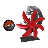 Maxbell Fireplace Fan Decoration Gadget Practical Metal for Stoves Fireplace Red