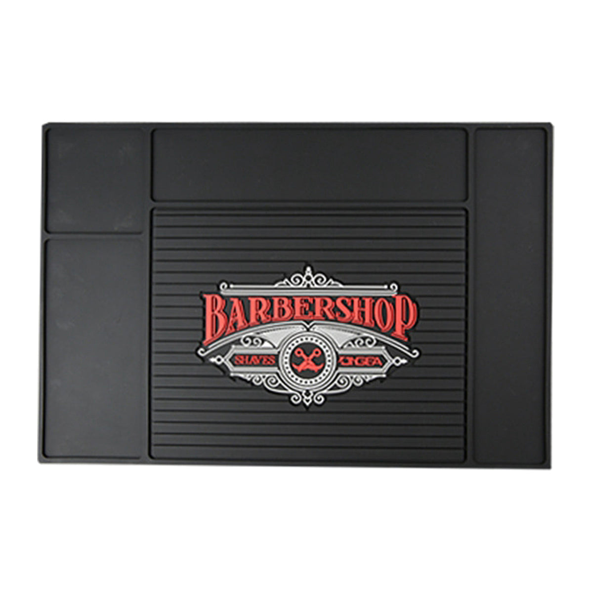 Maxbell Black PVC Non-Slip Barber Station Mat for Clippers Scissors Trimmers Brushes