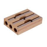 Maxbell Cling Wrap Dispenser Wrap Organizer for Paper Film Parchment Paper Rolls 3 Tier Round Hole