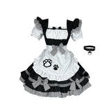 Maxbell Maid Costume Apron Cosplay Maid Dresses Waitress for Stage Halloween XXXL