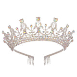 Maxbell Crown Hair Accessories Princess Tiara Wedding Tiara for Prom Christmas Style F