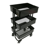 Maxbell 1/12 Dolls Metal Storage Shelf with Wheels Doll House Furniture Parts Black