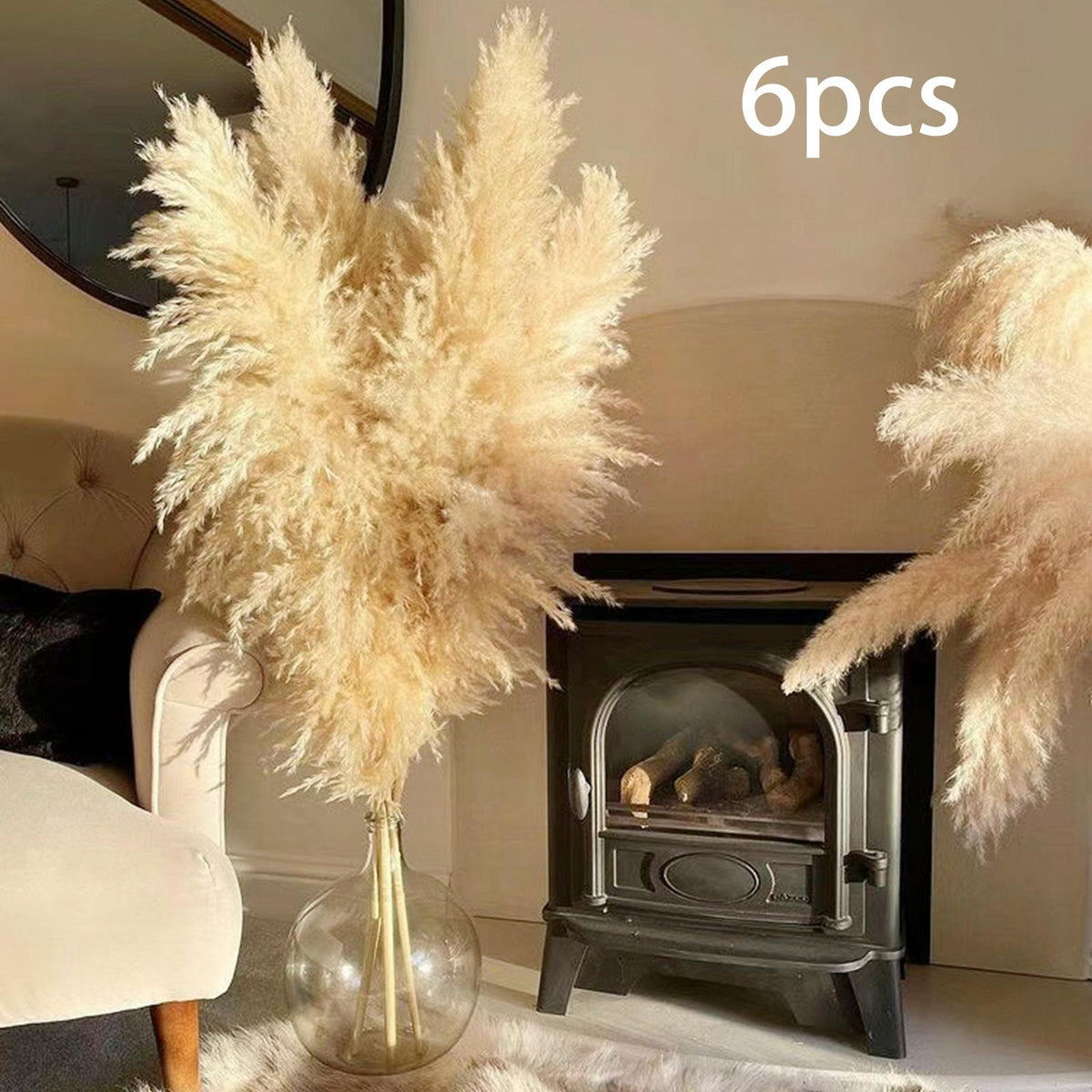 Maxbell Long Dried Pampas Grass Decor for Vase Fluffy bouquet Arrangement
