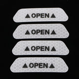 Max Maxb 4 Pieces Safety Reflective Open Sign Warning Mark Car Door Stickers White