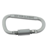 Max Durable Locking Climbing Carabiner D Shape Matte Silver Keychain Clip Type 2
