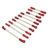 Maxbell 10Pcs RC Steering Servo Link Upgrades Kits for R1003 1:12 Scale RC Hobby Car Red