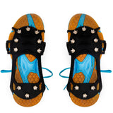 Maxbell Footful 1 Pair of Anti Slip Silicone Ice Gripper Crampons 10-Spike Black Women's UK 2.5-9.5