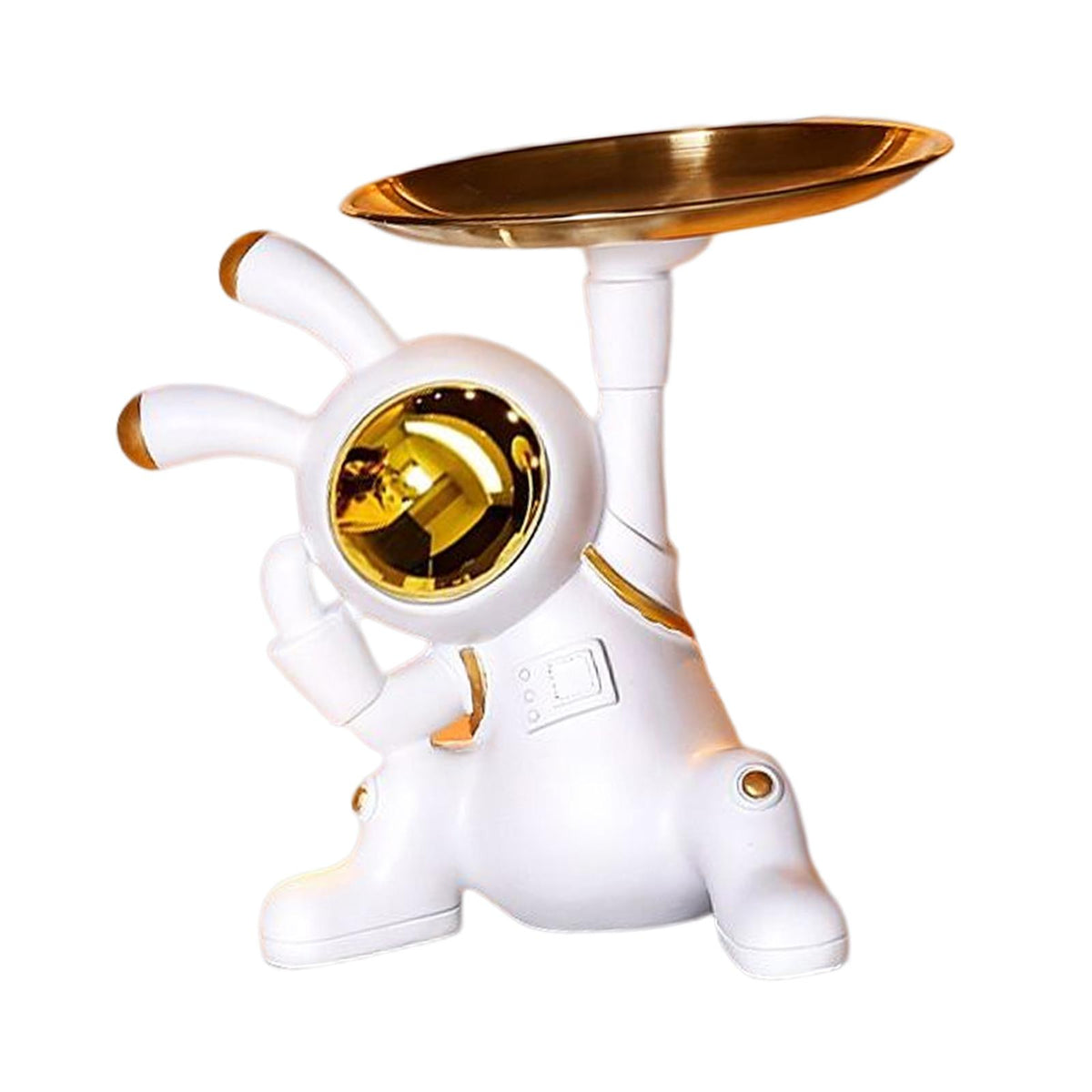 Maxbell Decorative Tray Space Rabbit Shape Sundries Container for Decoration Gifts Aureate tray