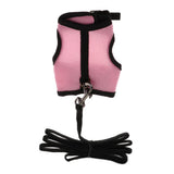 Maxbell Hamster Rabbit Guinea Pig Rat Ferret Breathable Mesh Harness Leash Pink S