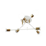 Maxbell Nordic Sputnik Chandelier E27 Base Flush Mounted Ceiling Light for Apartment 7 Heads White