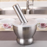 Max Stainless Steel Mortar & Pestle Set Garlic Spice Herb Grinder Bowl shape