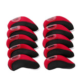 Maxbell 10 Pieces Golf Iron Headcovers Golf Club Head Cover Golf Accessories Guard Red