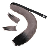 Maxbell Faux Fur Ears and Tail Set Fancy Dress Costume for Birthday Carnival Party Gray Black