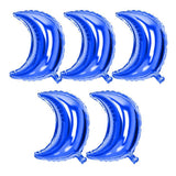 Max 5 Pieces Mylar Moon Balloon Foil Air Balloon for Wedding Baby Shower Blue