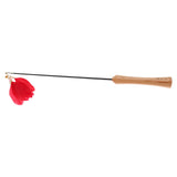 Maxbell Pet Kitten Cat Teaser Leather Toys Interactive Fun Chaser Wand Telescopic Red