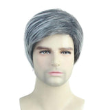Max 10'' Short Straight Men's Wigs Side Part Synthetic Cosplay Wig with Wig Cap