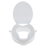 Max Maxb White Toilet Seat Riser Raised Safety Chair Lifter Extender with Cover