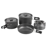 Maxbell 4x Camping Cookware Kit Durable Pot and Pan for Picnic Backpacking Equipment