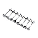 Maxbell 8 Pieces Stainless Steel Black Zircon Crystal Labret Lip Ear Earring 16g