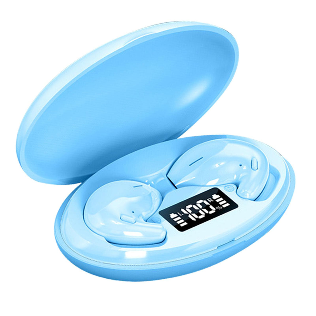 Maxbell Portable Mini Sleeping Earbuds with 500mAh Charging Case for Sleeping Travel Blue
