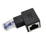 Maxbell Cat6 Ethernet Adapter 8P8C Male/Female 90 Degree for Switches Hubs Routers Left