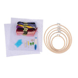 Maxbell 104Pcs Full Range of Embroidery Starter Kit Cross Stitch Tool Thread Hoop