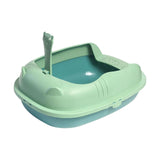 Maxbell Pet Litter Tray Durable Sand Box Container Splashproof Toilet Cat Litter Box Green