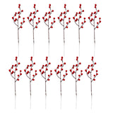 Maxbell Maxbell 12x Christmas Artificial Flower Berries Branches Fruits for Wedding Winter