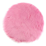 Maxbell Fluffy Faux Fur Seat Cushion Pad Artificial Sheepskin Mat Hot Pink 33cm