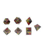 Max Maxb Polyhedral Dice Multi-sided Metal for Dragon Scales DnD Pathfinder RPG Dices red yellow black