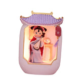 Maxbell Chinese Girl Playing Musical Instrument Sculpture Craft Night Lamp Ornament Purple Play Pipa