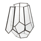 Max Nordic Hexagonal Candlestick Glass Flower House Wedding Box Decor Black