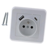 Maxbell Wall Mounted Socket Square Panel European Plug Socket Widely Used for Home