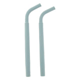 Maxbell 2pcs Silicone Flexible Reusable Straight Bendy Drinking Straws Gray