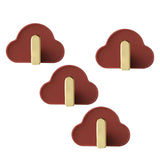 Maxbell 4Pcs Storage Hooks Flexible Self Adhesive for Clothes Keys Bags Red