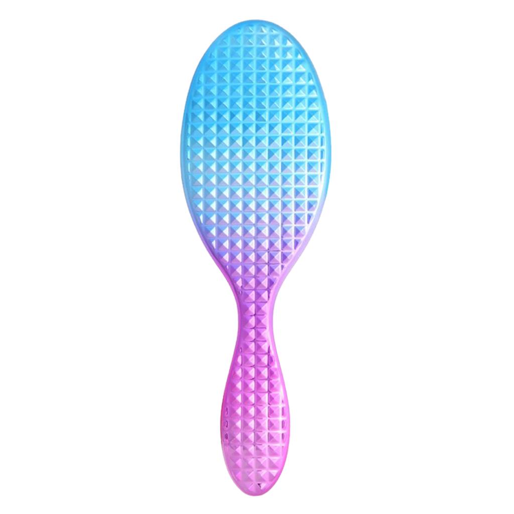 Maxbell Oval Rubber Paddle Brush Massage Cushioned Hairbrush Hair Detangler Comb Blue
