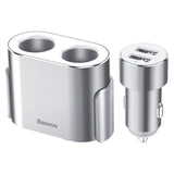 Maxbell Car Charger Dual USB Dual Cigarette Lighter 12V 24V Quick Charge Silver
