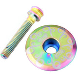 Maxbell Alloy Bicycle 1 1/8'' Stem Headset Front Fork Top Cap Cover + Bolt Rainbow